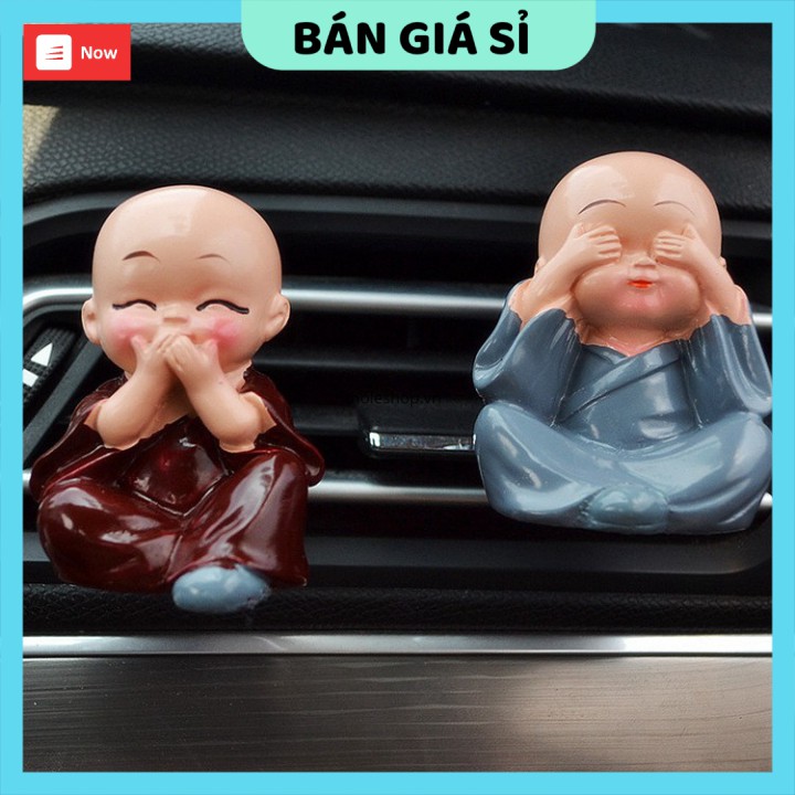 Tượng chú tiểu  🗣️ GIÁ VỐN Combo 4 chú tiểu để xe hơi  ngộ nghĩnh, để xe hơi hay trang trí 3437