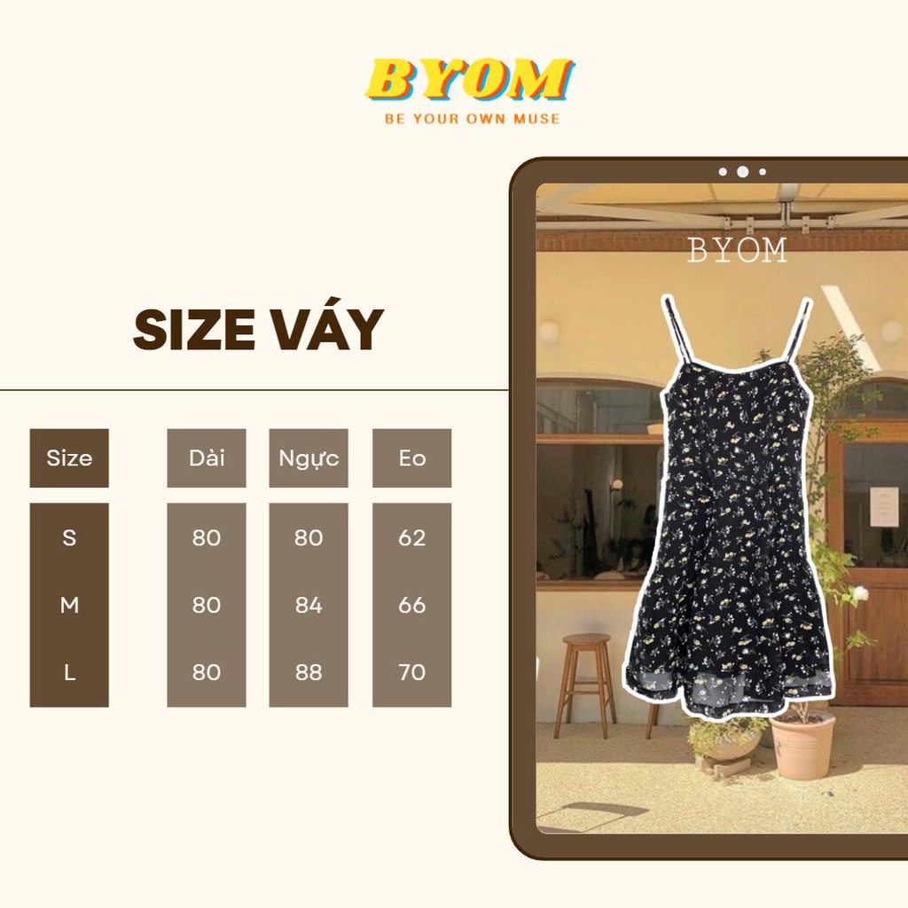 Byom.vn - Váy hai dây hoa nhí Violas Dress kèm Cardigan Mini Blanc