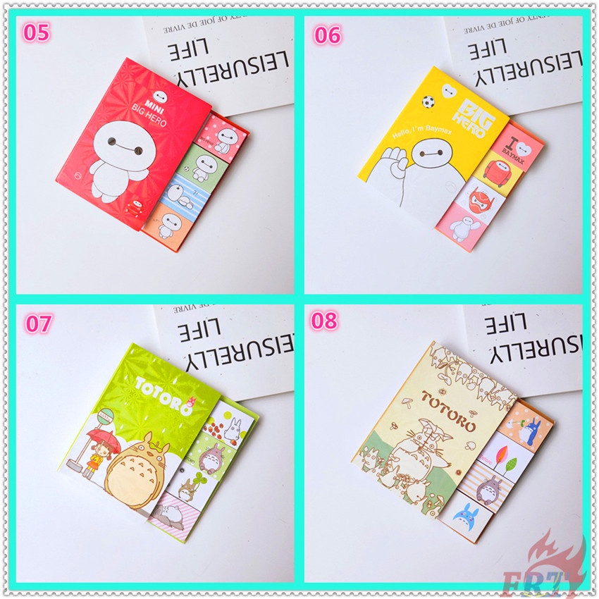 ✿ 1 Gói 100 Miếng Dán Hình Hello Kitty / Baymax / Totoro / Doraemon Đáng Yêu ✿ Giấy Dán Ghi Chú Họa Tiết Dễ Thương