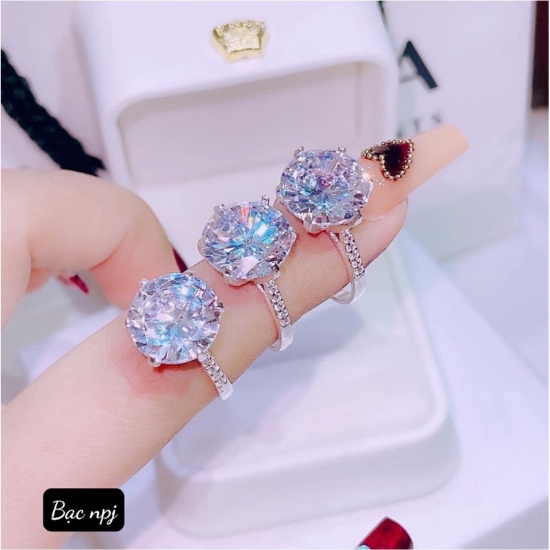 Nhẫn đính đá tựa Kim cương BNP ,Bạc Ta cho nữ