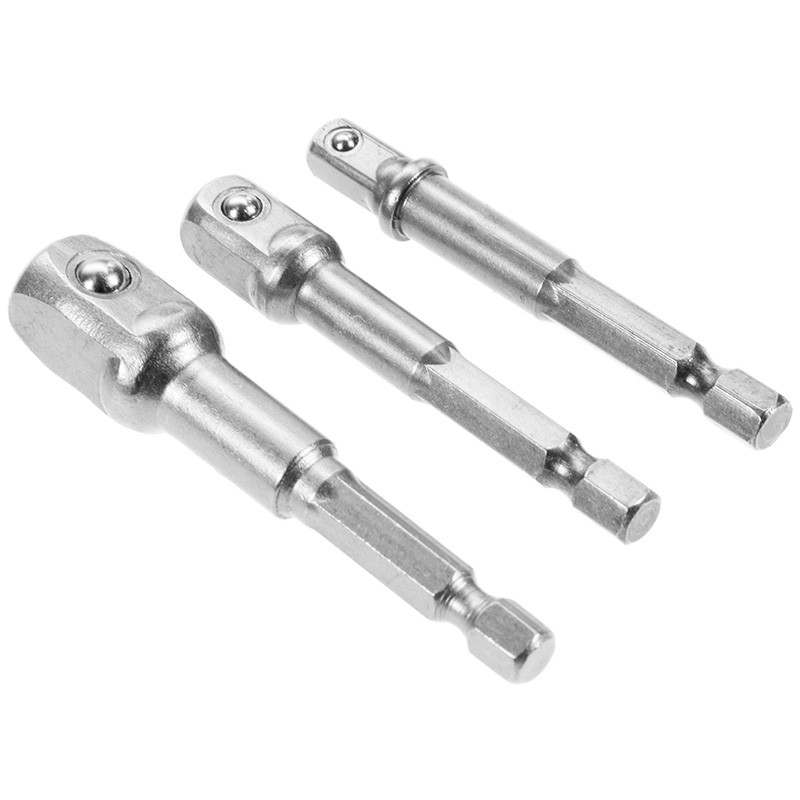EKEZ Bộ 3 đầu chuyển đổi mũi khoan với kích thước 1/4'' 3/8'' 1/2'' vặn khẩu cho điện - pin chuôi lục giác