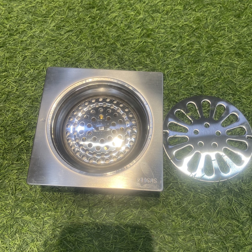 Hố Ga - Phễu Thoát Sàn chống mùi hôi inox 304 HỐ GA LÒ XO dày HẠN CHẾ TRÀO NGƯỢC NƯỚC 12x12cm