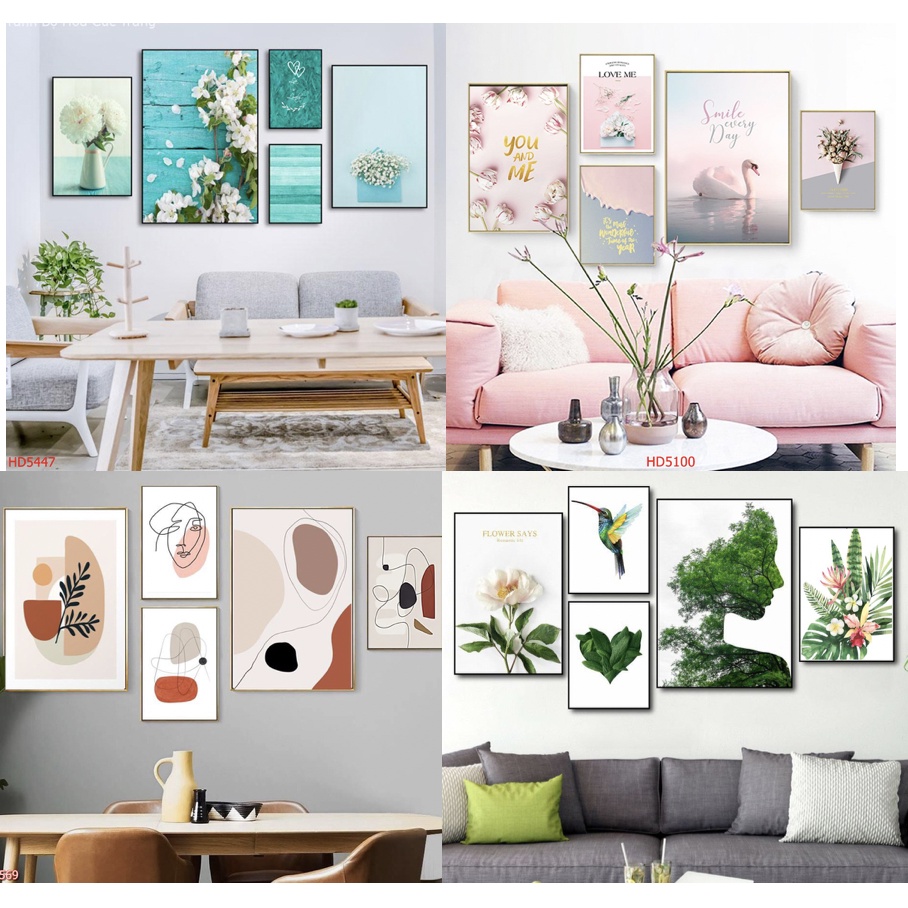 Cở Đại - 20 Mẫu Tranh Dán Tường Dày 5mm Cứng Cáp Không Cần Khoan Tường - Đẹp Như Tranh Tráng Gương- Decor Melyhome