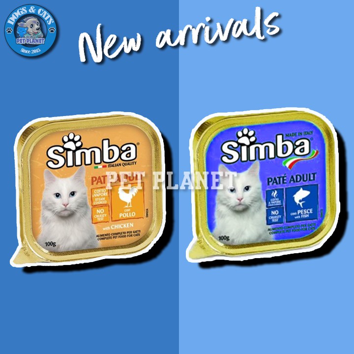 [CHÍNH HÃNG] Pate SIMBA cho mèo hộp bạc 100gr nhập khẩu Ý