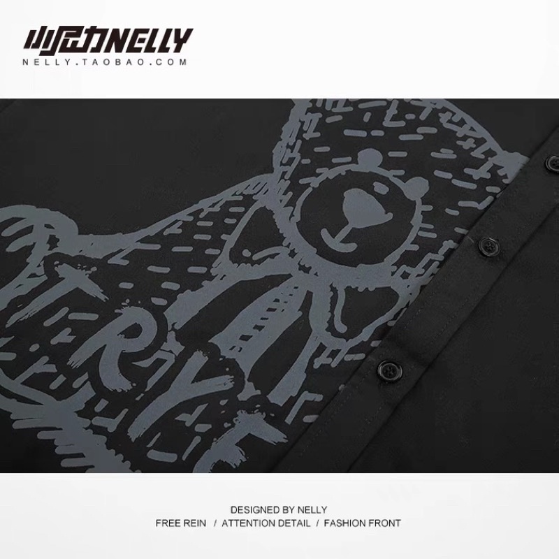 Áo sơ mi tay ngắn 126535 nelly heybig form rộng dành cho nam và nữ TRYEX 11.8