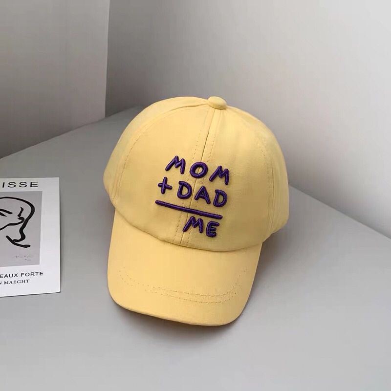 Mũ lưỡi trai cho bé 1-3 tuổi thêu chữ dad & mom