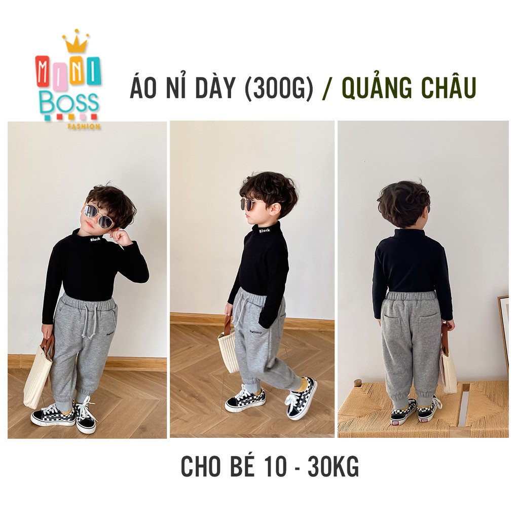 Áo thun trơn dài tay siêu ấm cho bé 10-30kg Quảng Châu | Áo thu đông dài tay cho bé