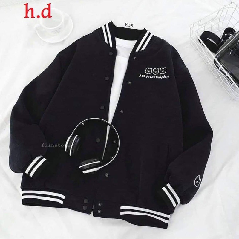 Áo gió bomber in gấu tay HĐ12