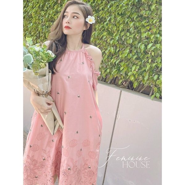 Đầm Hoa  Rớt Vai, váy hoa xinh, váy rớt vai xinh xắn diện hè