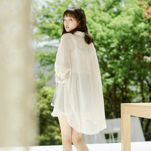 AMOI Áo Khoác Cardigan Chiffon Chống Nắng Dáng Rộng Thời Trang Cho Nữ