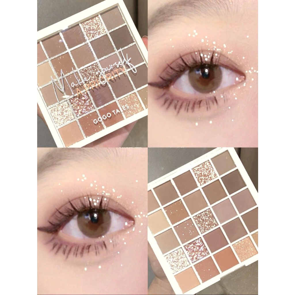 Bảng Phấn Mắt gogotales 25 Màu Lì Và Ánh Nhũ Ngọc Trai Tông Đất Mịn Màng