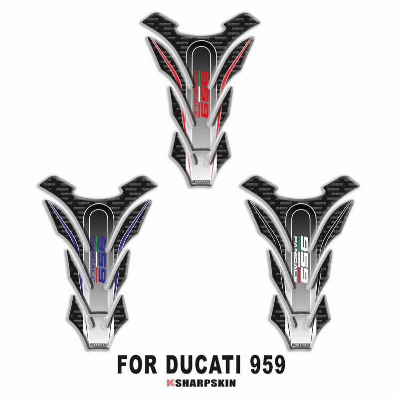 Decal Dán Trang Trí Bình Xăng Xe Mô Tô Ducati 959 Hình Xương Cá 3d