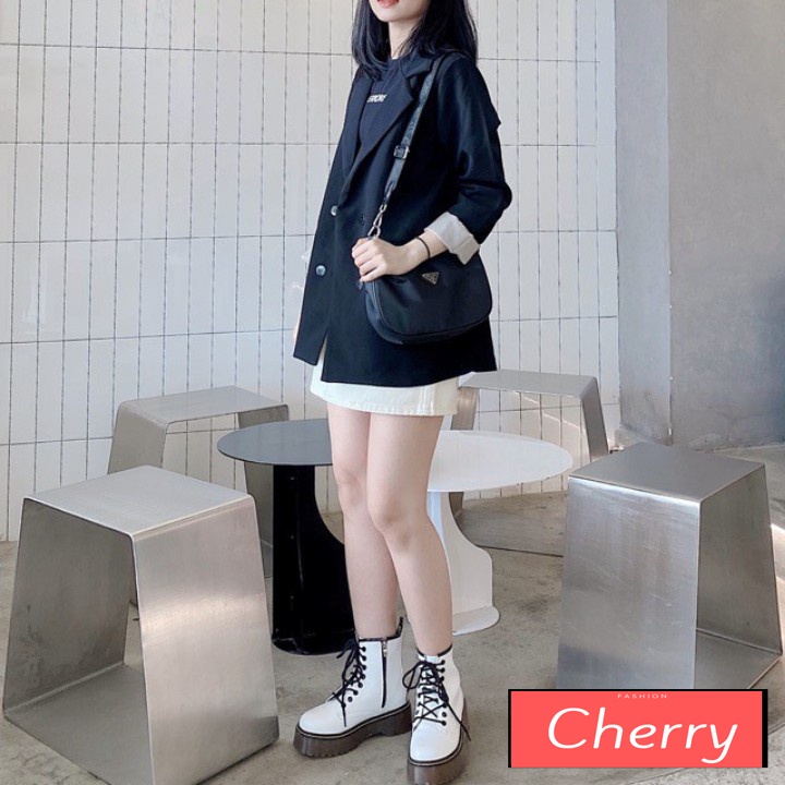 Áo blazer nữ dài tay 2 lớp phong cách Hàn quốc CHERRY Áo vest blaer sang chảnh nữ khoác ngoài T002 | WebRaoVat - webraovat.net.vn