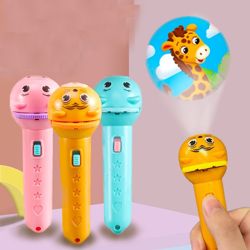 Đèn pin chiếu hình cho bé 24 hình động vật vui nhộn, giá sỉ.