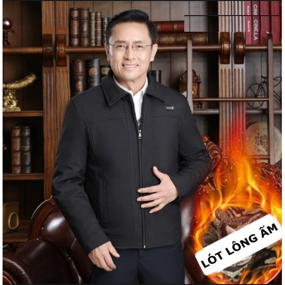 Áo Khoác Nam Trung Niên Cao Cấp - Áo Khoác Cho Bố Lót Lông