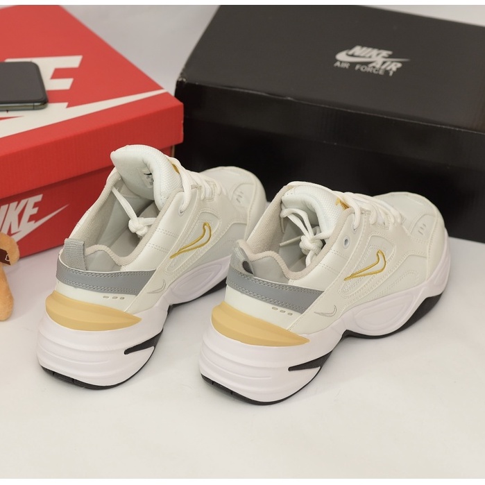 Giày Sneaker Nam Nữ M2k Tekno Full Trắng Vàng