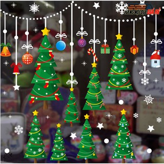 Tranh Decal Dán Kính Trang Trí Cây Thông Giáng Sinh Merry Christmas 01