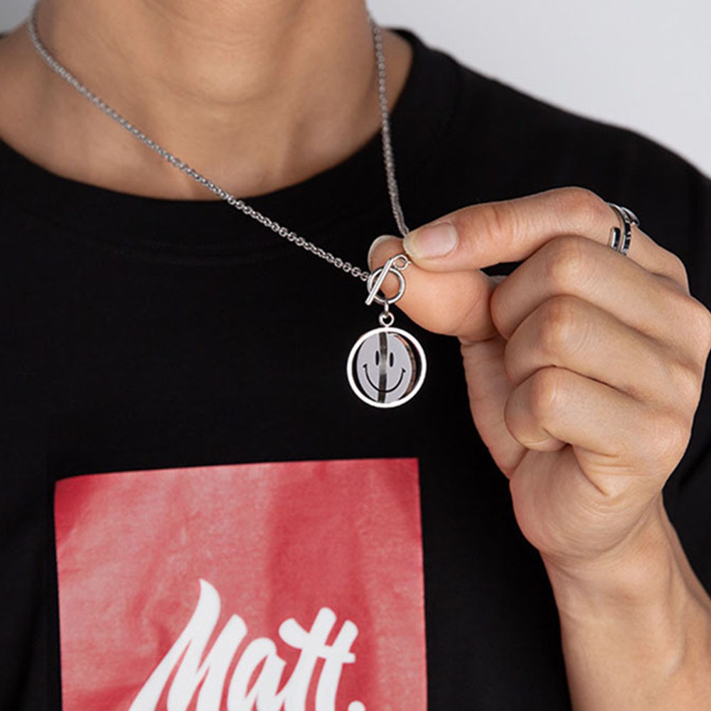 Vòng cổ mặt hình mặt cười / buồn phong cách hip hop