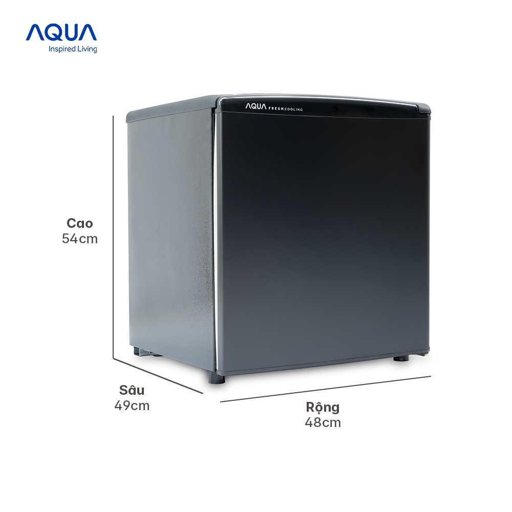 Freeship Toàn Quốc - Tủ lạnh 1 cửa Aqua 50 Lít AQR-D59FA(BS)