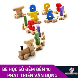 Đoàn tàu chở số bằng gỗ giúp bé học số đếm - đồ chơi giáo dục vận động