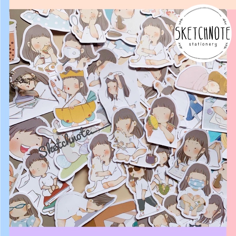Sticker cô gái chibi cute ST100