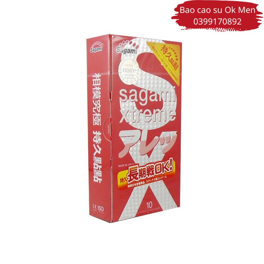 Bao Cao Su Sagami Xtreme Feel Long, BCS gai, kéo dài thời gian Nhật Bản Hộp 10 BCS