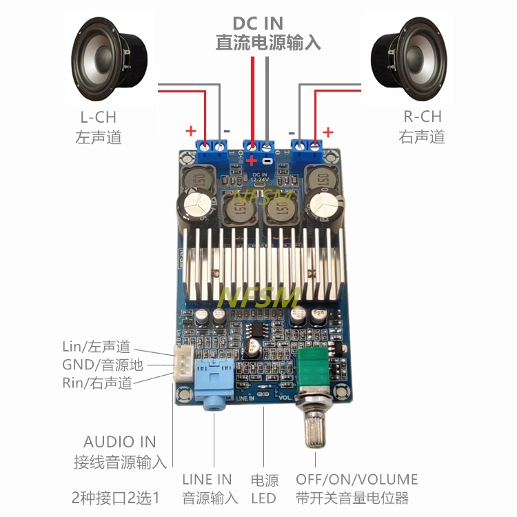 Mạch khuếch đại âm thanh TPA3116 50w*2 GemAudio không Bluetooth từ PTD Sound