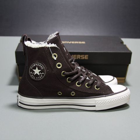 Giày Converse chính hãng cao cổ da lộn nâu CCDN02