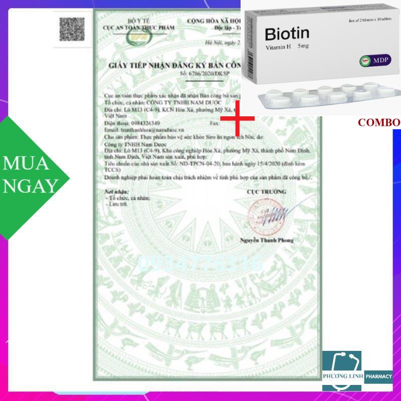 Combo Biotin 5mg+ Siro Ăn Ngon Ích Nhi - giúp trẻ ăn ngon, hấp thu tốt ( hộp 20 ống)
