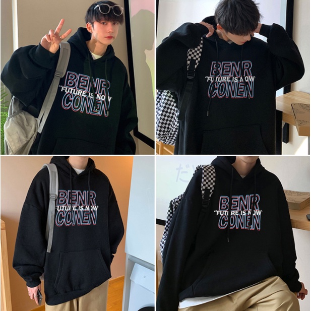 Áo hoodie dáng rộng phong cách thời trang Hàn Quốc trẻ trung cho nam