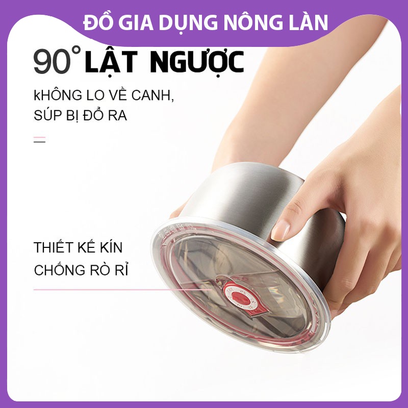 Hộp cơm văn phòng cắm điện 2 tầng inox NL Shop, cặp lồng cắm điện cao cấp