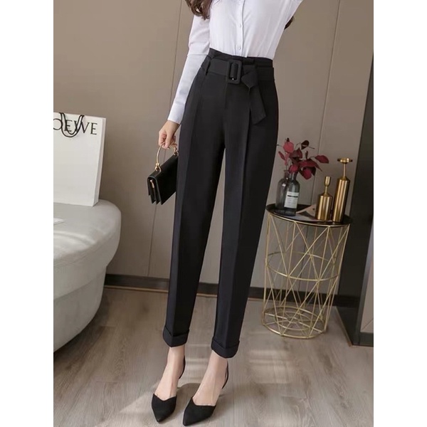 Quần Baggy Công Sở Kèm Đai - Quần Tây  Công Sở Kèm Thắt Lưng -mã Quần Thắt Lưng