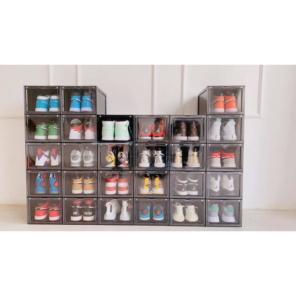 Hộp Đựng Giày Cao Cấp Nhựa Cứng Trong Suốt Cửa Mở Nam Châm, Hộp Chịu Lực Cao ( Loại Xịn Cao Cấp Nhất Trên Thị Trường)