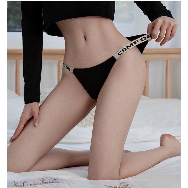 Quần Lót Cotton Lưng Thấp In Chữ Phong Cách Âu Mỹ Quyến Rũ CF09