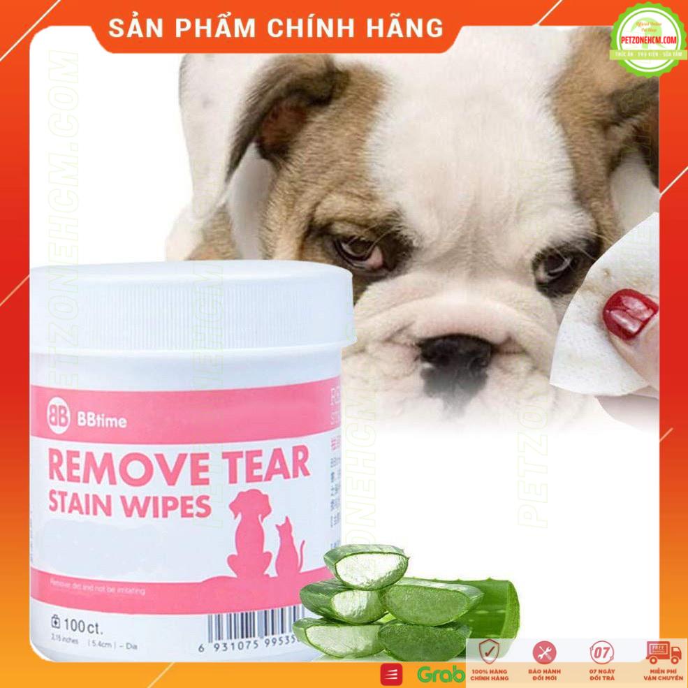 Khăn Ướt Vệ Sinh Mắt cho Chó Mèo Remove Tear 120 miếng