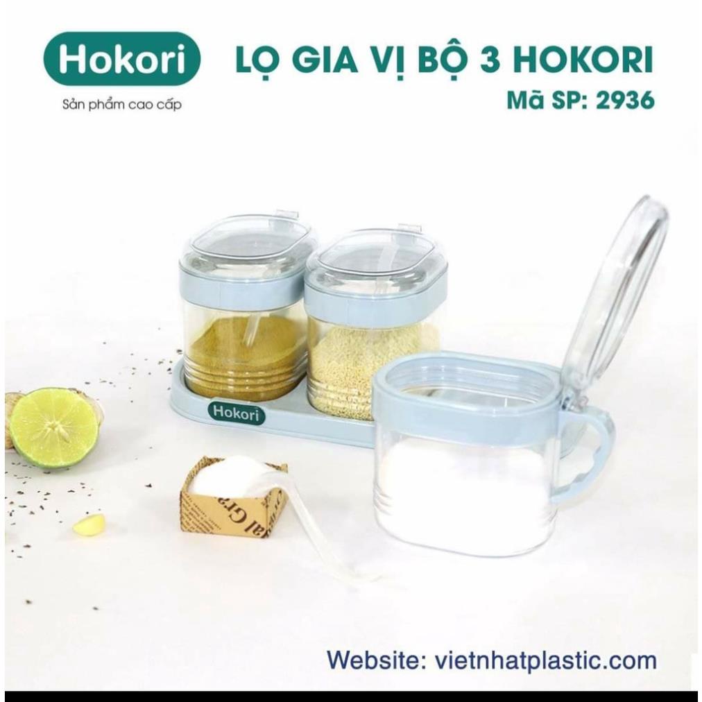 Bộ 3 lọ gia vị hokori cao cấp2936