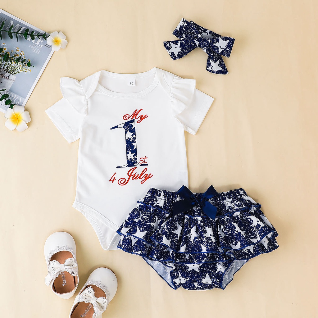Combo bộ đồ bé gái 0-18 tháng tay ngắn bodysuit liền thân quần đùi set mùa hè thời trang cho bé trẻ em sơ sinh