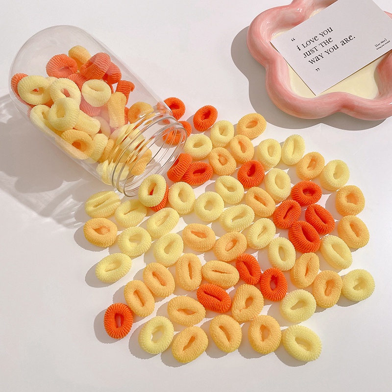 Set 100 Dây Chun Buộc Tóc Nhiều Màu Sắc Dễ Thương Cho Bé Gái