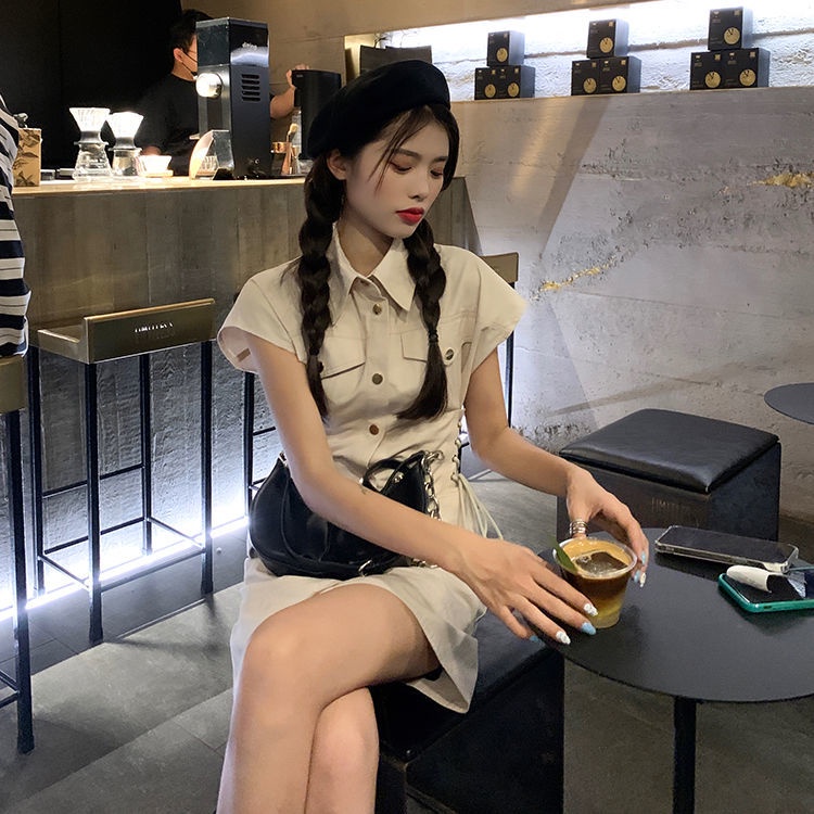 Đầm PERTY cổ polo phong cách Pháp thời trang mùa hè quyến rũ dành cho nữ