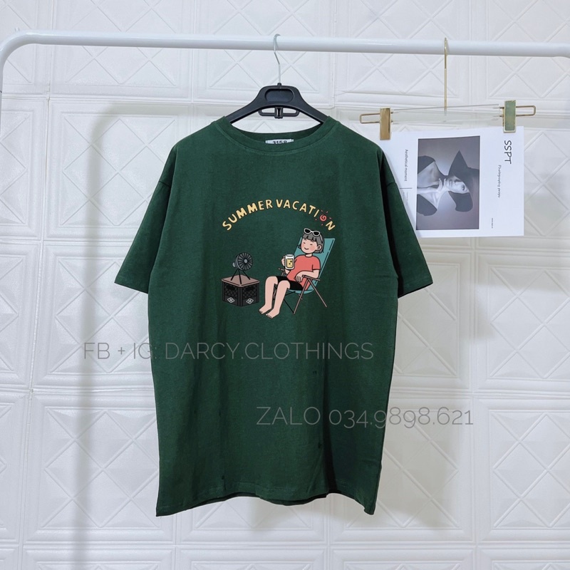 áo thun 3158 Summer vacation ✨ FREESHIP ✨ áo thun cotton tay lơ