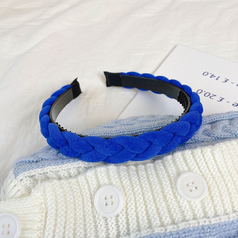 Băng Đô Cài Tóc Màu Xanh Dương Phong Cách Hàn Quốc Retro Thời Trang Cho Nữ