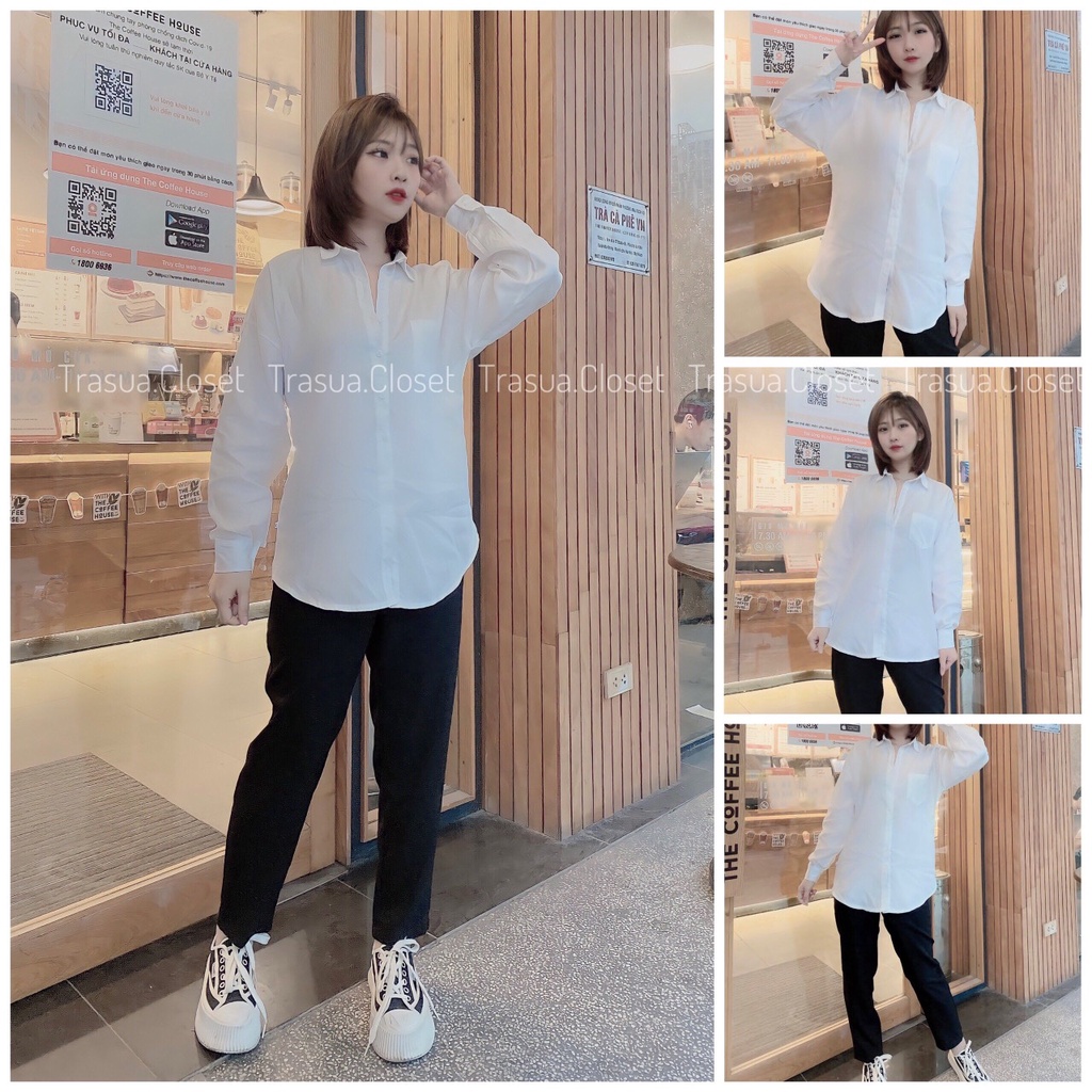 Quần Baggy, quần Tây Học Sinh Nữ 2 Tầng Khuy trasua.closet - Vải Tuyết Mưa Dày Đẹp , Có Bigsize 82KG TS Q65