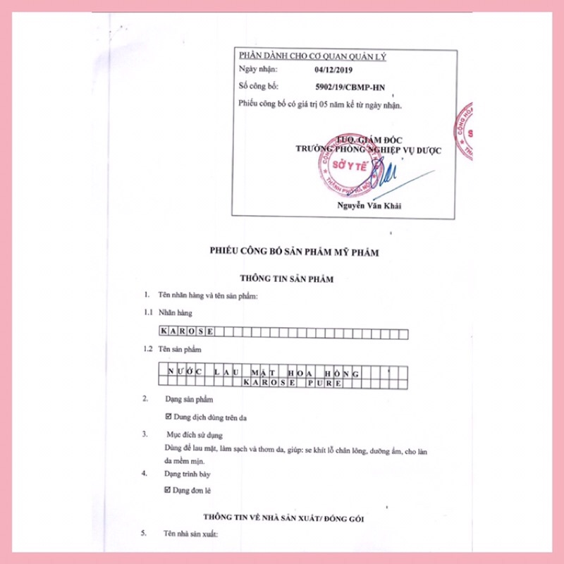 Nước Lau Mặt Làm Sạch Da Karose Pure 300ml