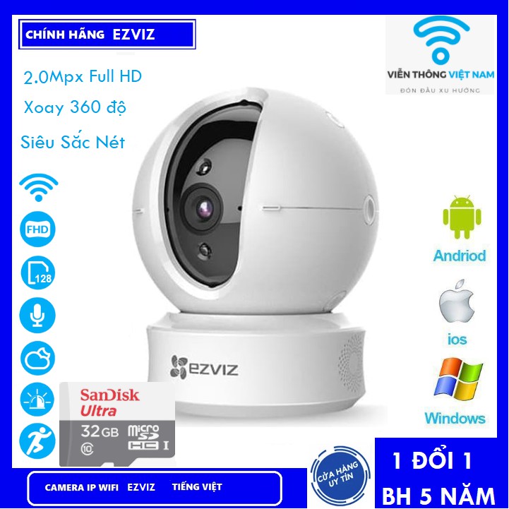 Camera 2M IP WIFI EZVIS C6N CV246 C6CN 1080P FULL HD
