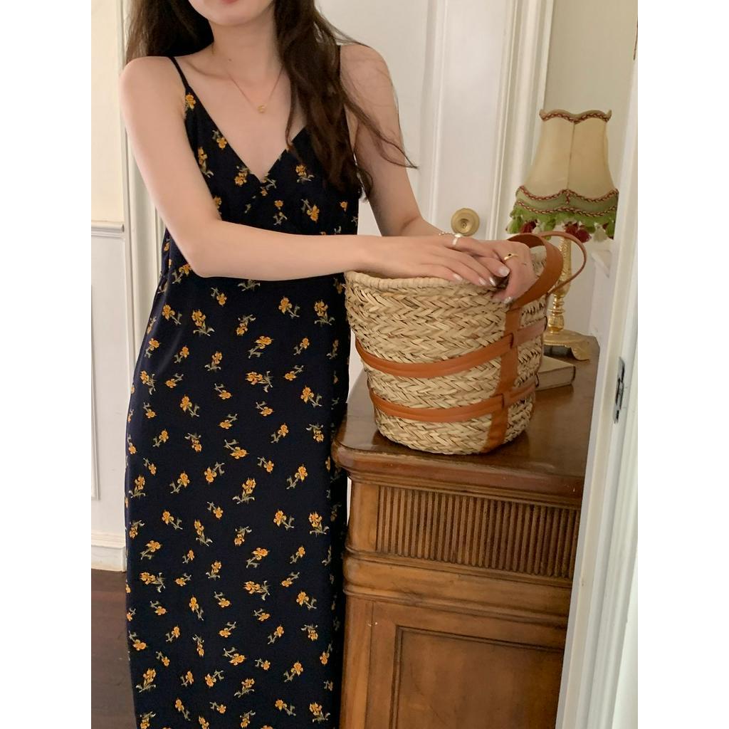 Đầm Hoa Hai Dây Dáng Dài Vừa Vặn 61712