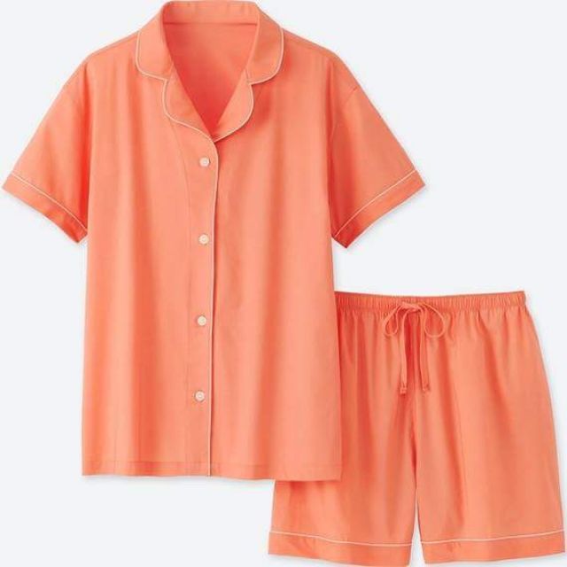 Bộ Pajamas ngắn tay Rayon pha Cotton Uniqlo
