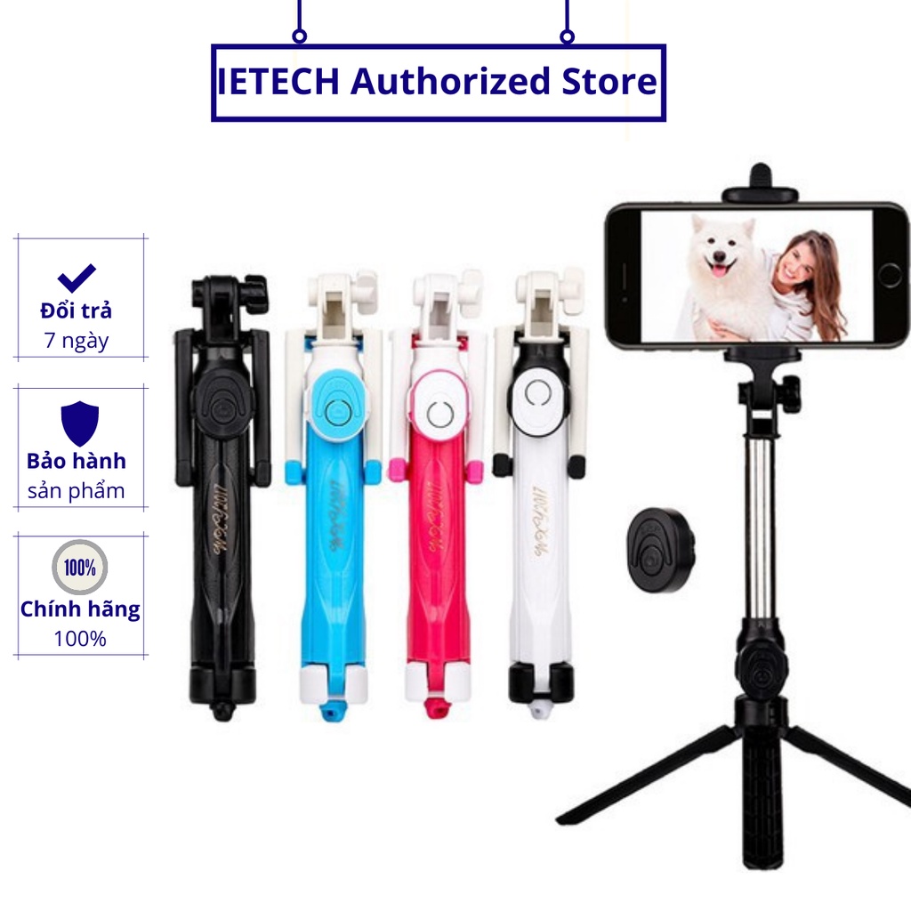 Gậy tự sướng PKCB Tripod Selfie Stick ba chân kèm Bluetooth đa năng, gập gọn