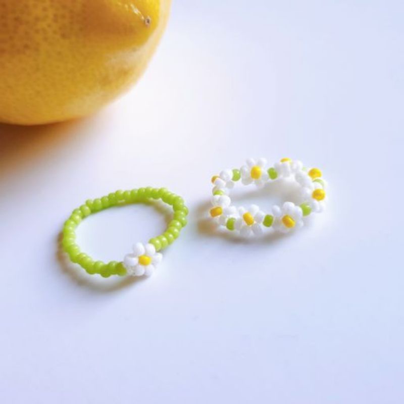 Nhẫn hạt cườm nhiều màu handmade