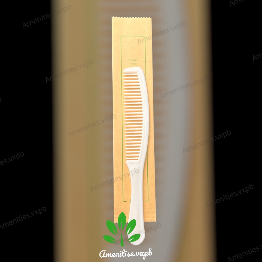 100 lược dáng dài đút túi kraft tự hủy cho khách sạn, nhà nghỉ, homestay, villa, resort,..