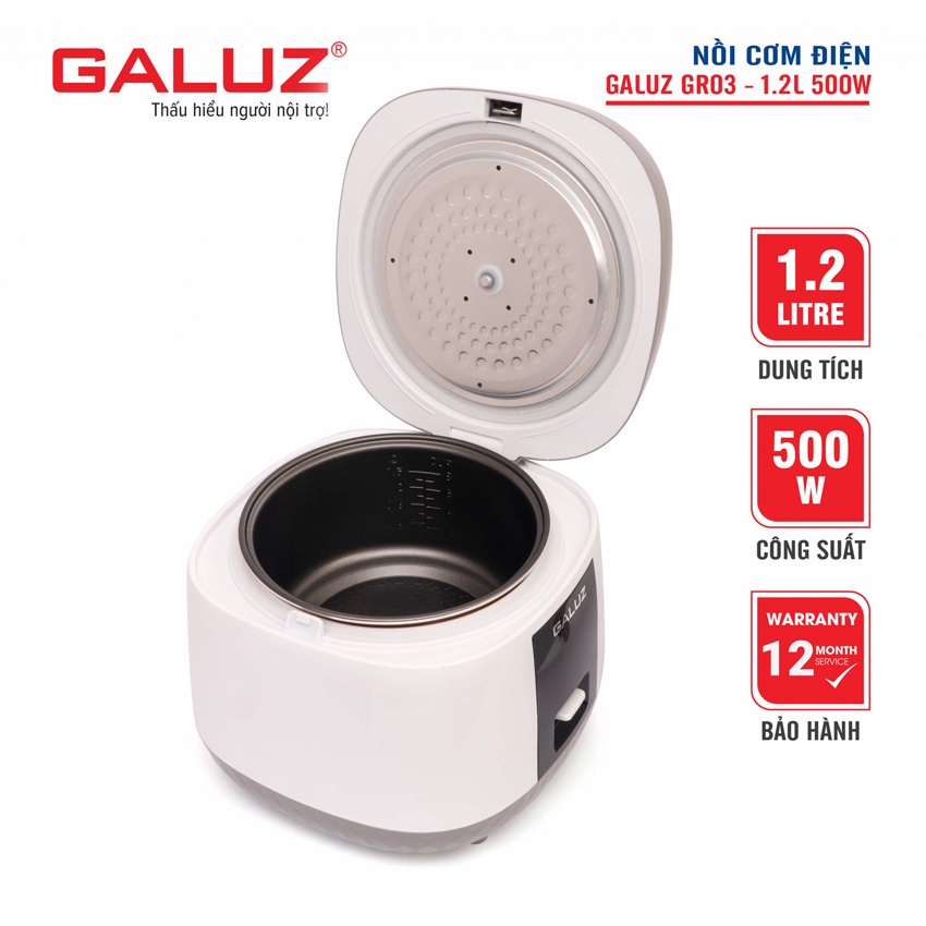 Nồi cơm điện Galuz Gr-03 dung tích 1.2L_Bảo hành 12 Tháng_Chat cùng shop để nhận Freeship